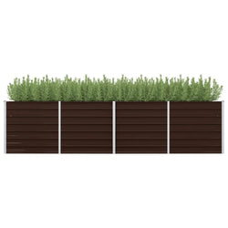 45715 Garden Raised Bed Brown 320x80x77 cm Galvanised Steel