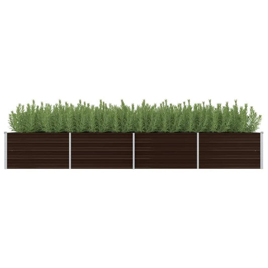 45716 Garden Raised Bed Brown 320x80x45 cm Galvanised Steel