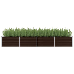 45716 Garden Raised Bed Brown 320x80x45 cm Galvanised Steel