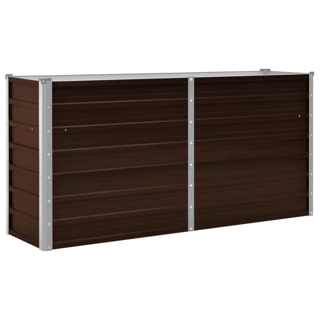 45717 Garden Raised Bed Brown 160x40x77 cm Galvanised Steel