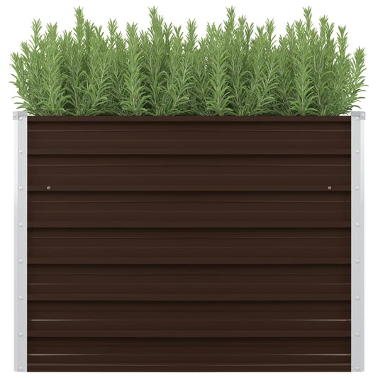 45719 Garden Raised Bed Brown 100x40x77 cm Galvanised Steel