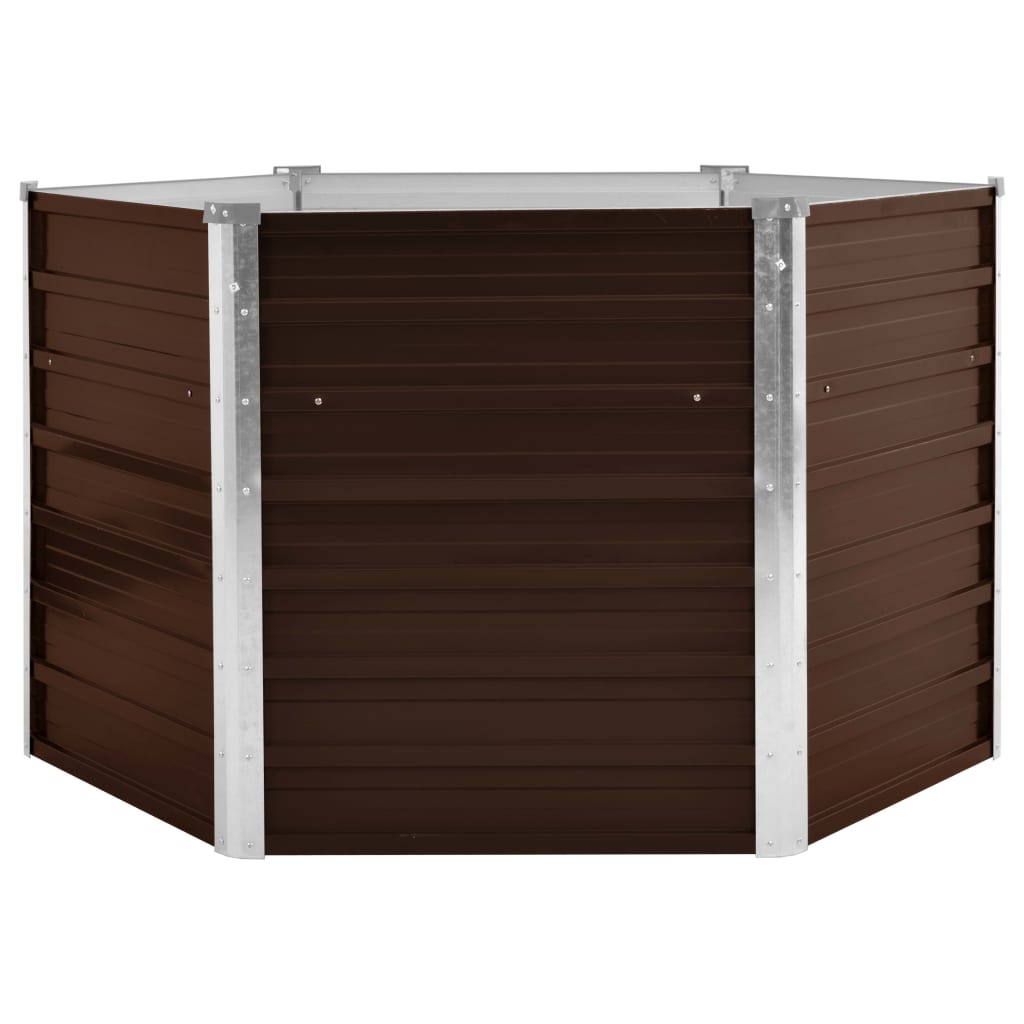 45721 Garden Raised Bed Brown 129x129x77 cm Galvanised Steel