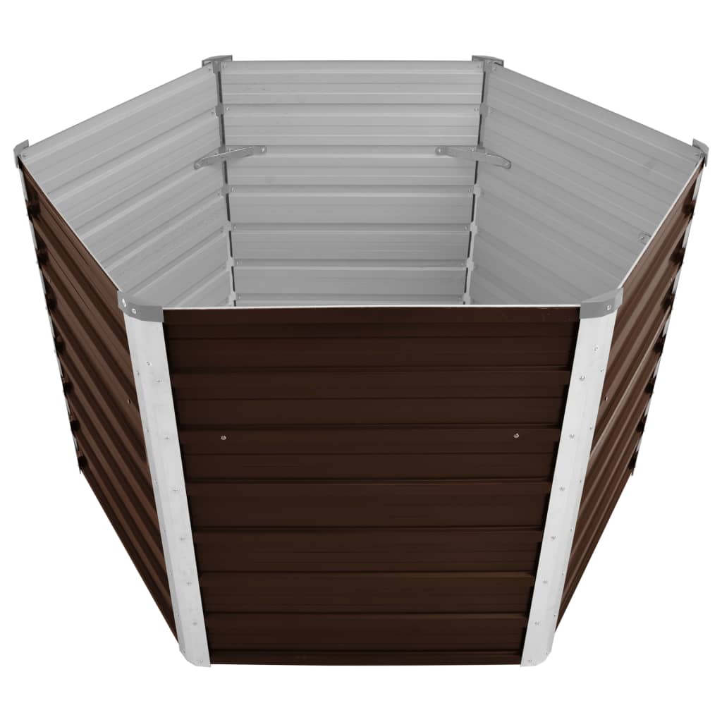 45721 Garden Raised Bed Brown 129x129x77 cm Galvanised Steel