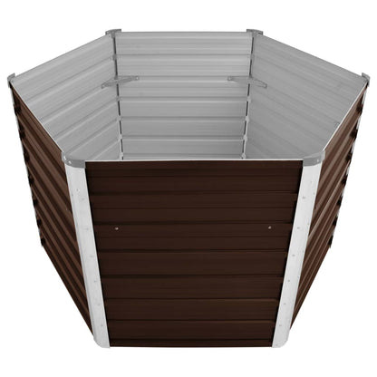 45721 Garden Raised Bed Brown 129x129x77 cm Galvanised Steel