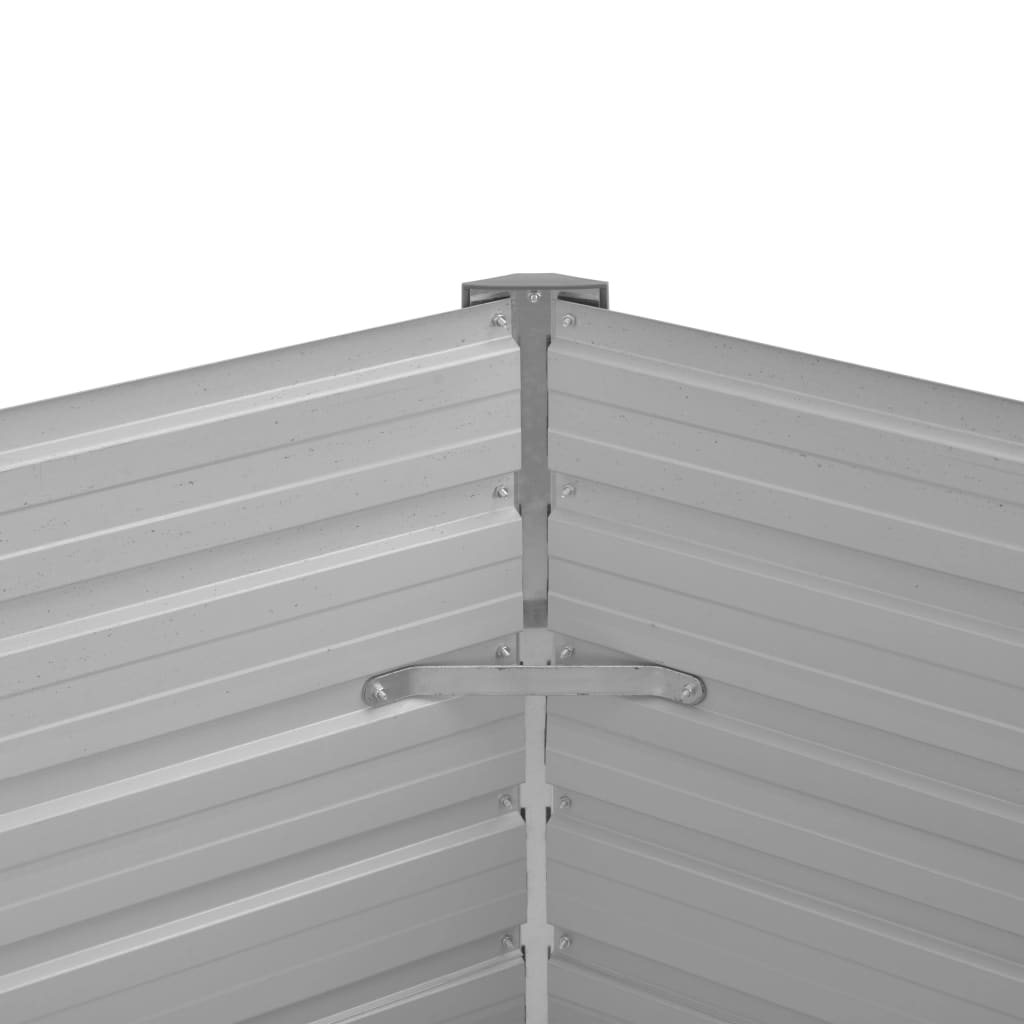 45721 Garden Raised Bed Brown 129x129x77 cm Galvanised Steel