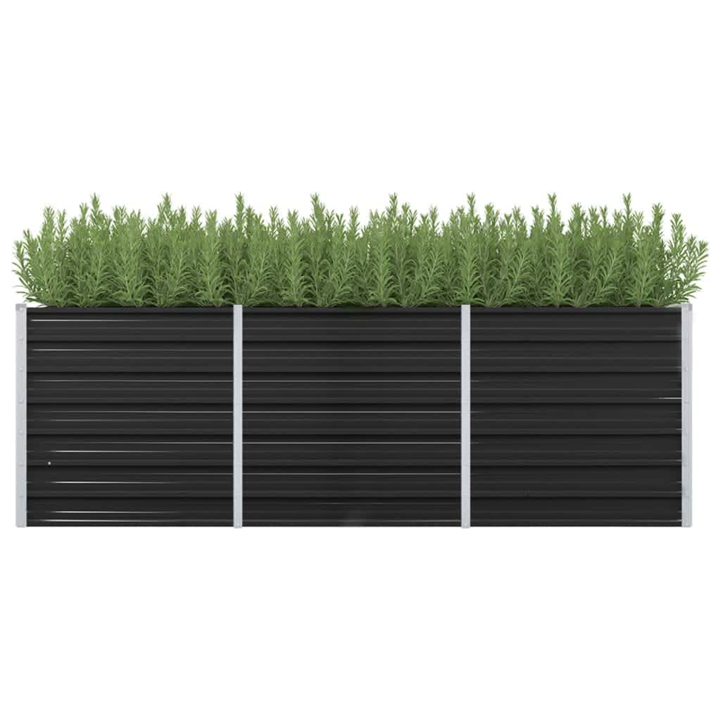 45726 Garden Raised Bed Anthracite 240x80x77 cm Galvanised Steel