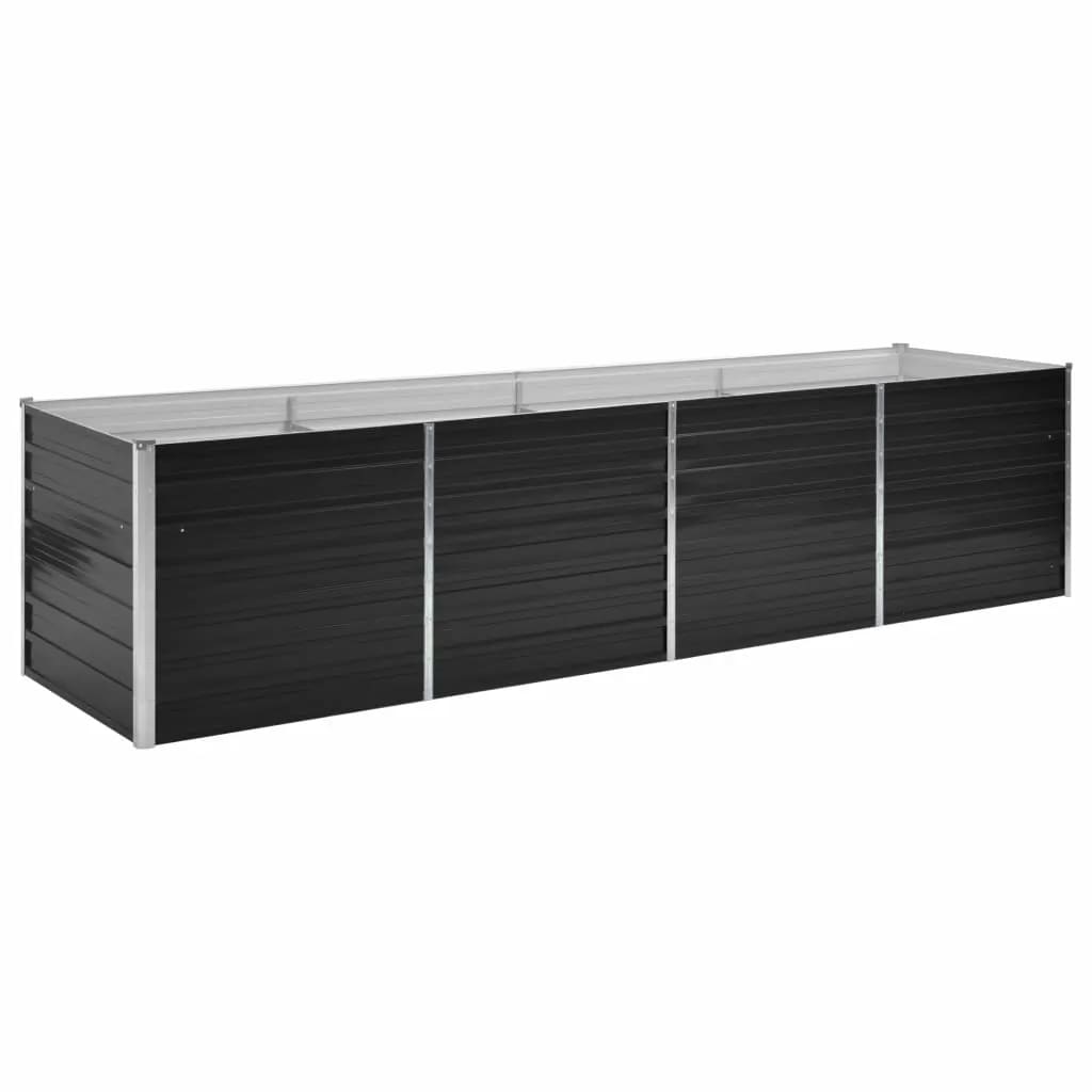 45728 Garden Raised Bed Anthracite 320x80x77 cm Galvanised Steel