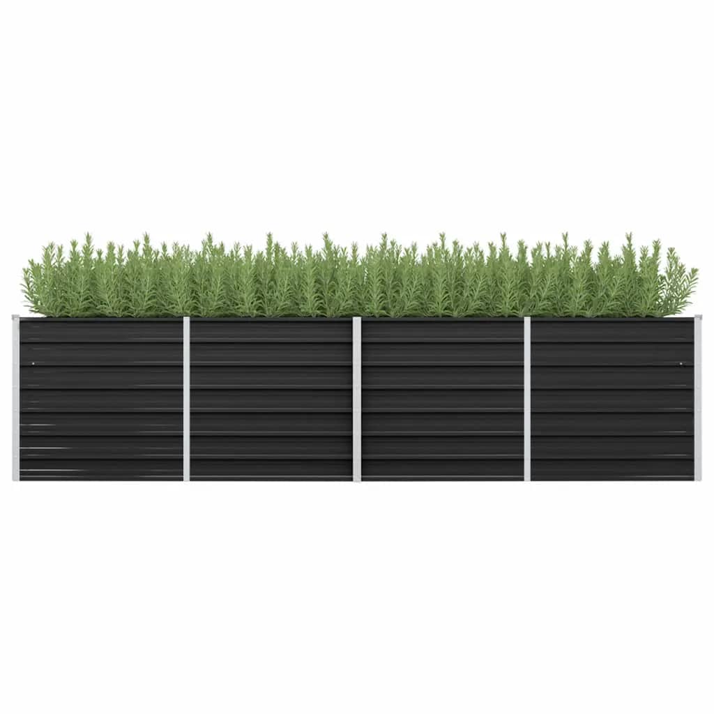 45728 Garden Raised Bed Anthracite 320x80x77 cm Galvanised Steel