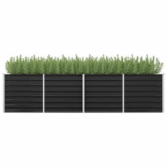 45728 Garden Raised Bed Anthracite 320x80x77 cm Galvanised Steel