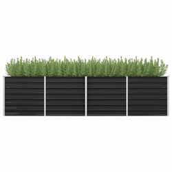 45728 Garden Raised Bed Anthracite 320x80x77 cm Galvanised Steel