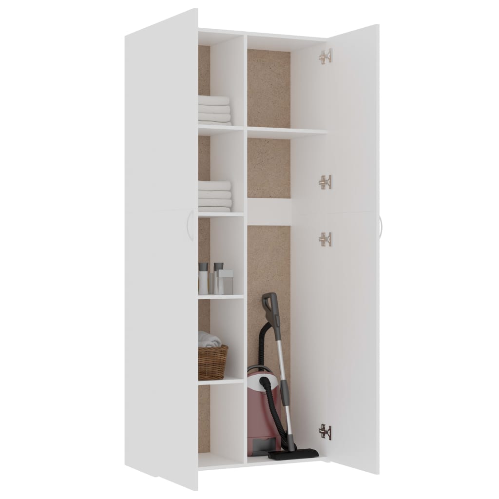 Storage Cabinet White Chipboard