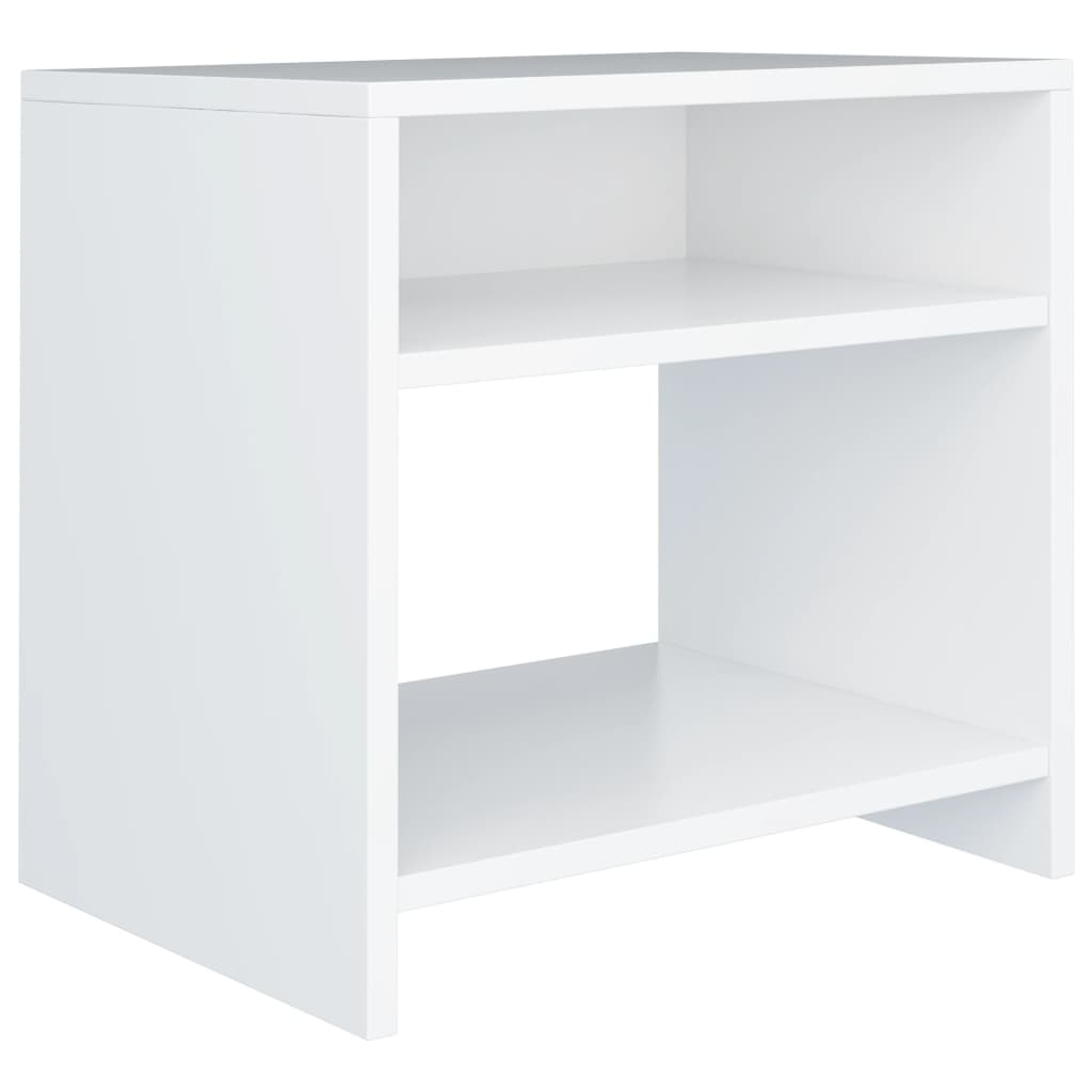 Bedside Cabinet White Chipboard - 40×30×40cm