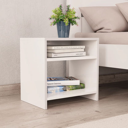 Bedside Cabinet White Chipboard - 40×30×40cm