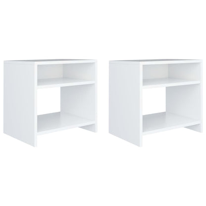 Bedside Cabinets 2 pcs White Chipboard - 40×30×40cm