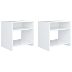 Bedside Cabinets 2 pcs White Chipboard