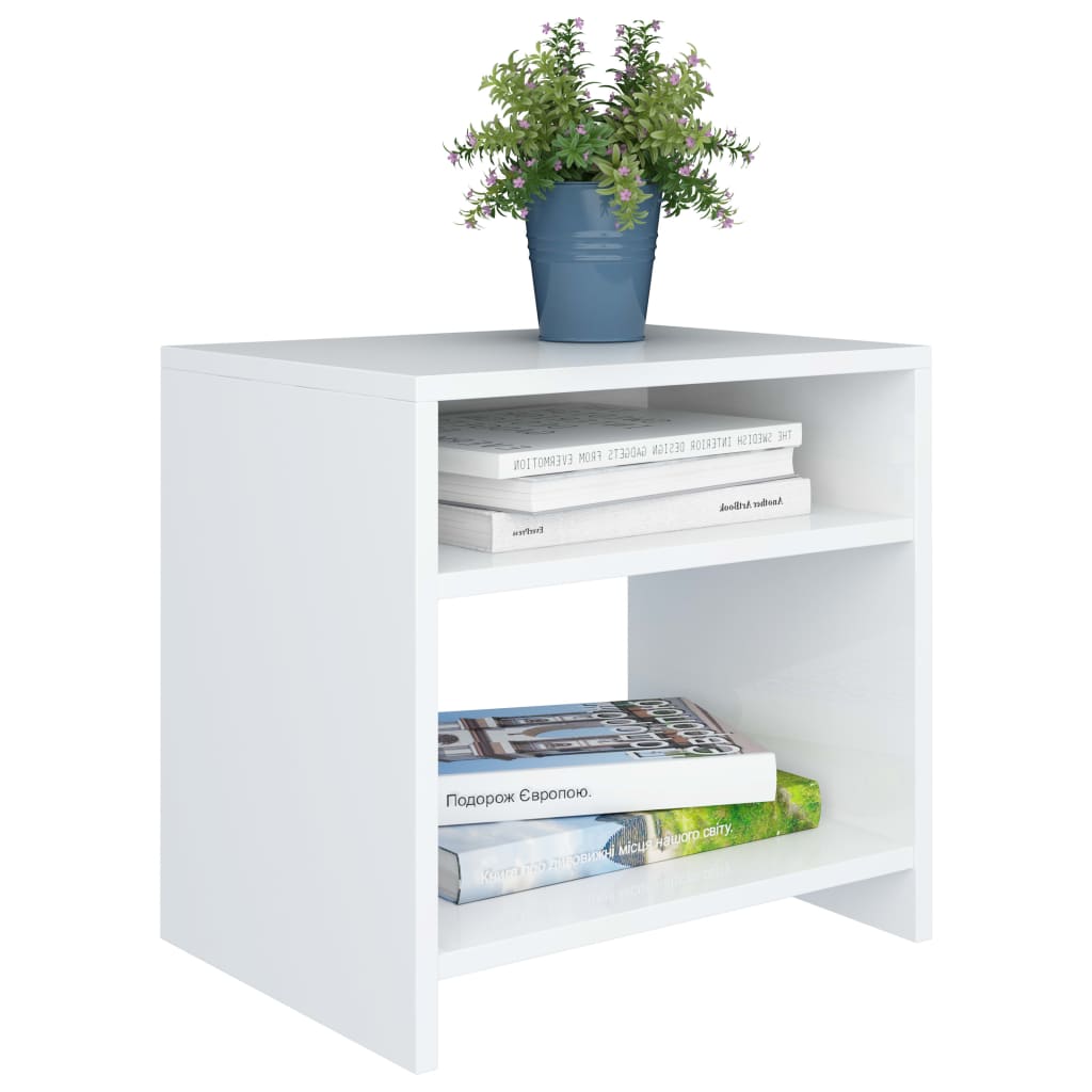 Bedside Cabinets 2 pcs White Chipboard - 40×30×40cm