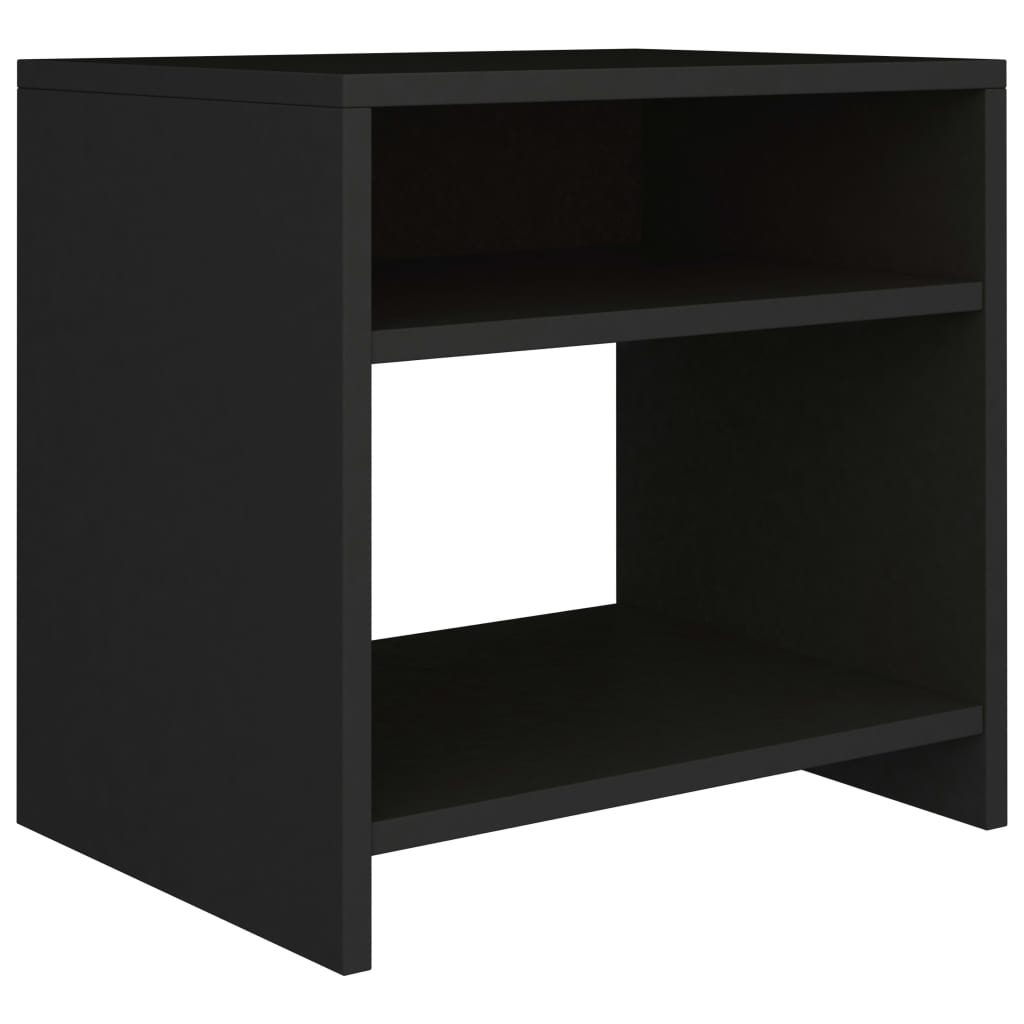 Bedside Cabinet Black Chipboard - 40×30×40cm