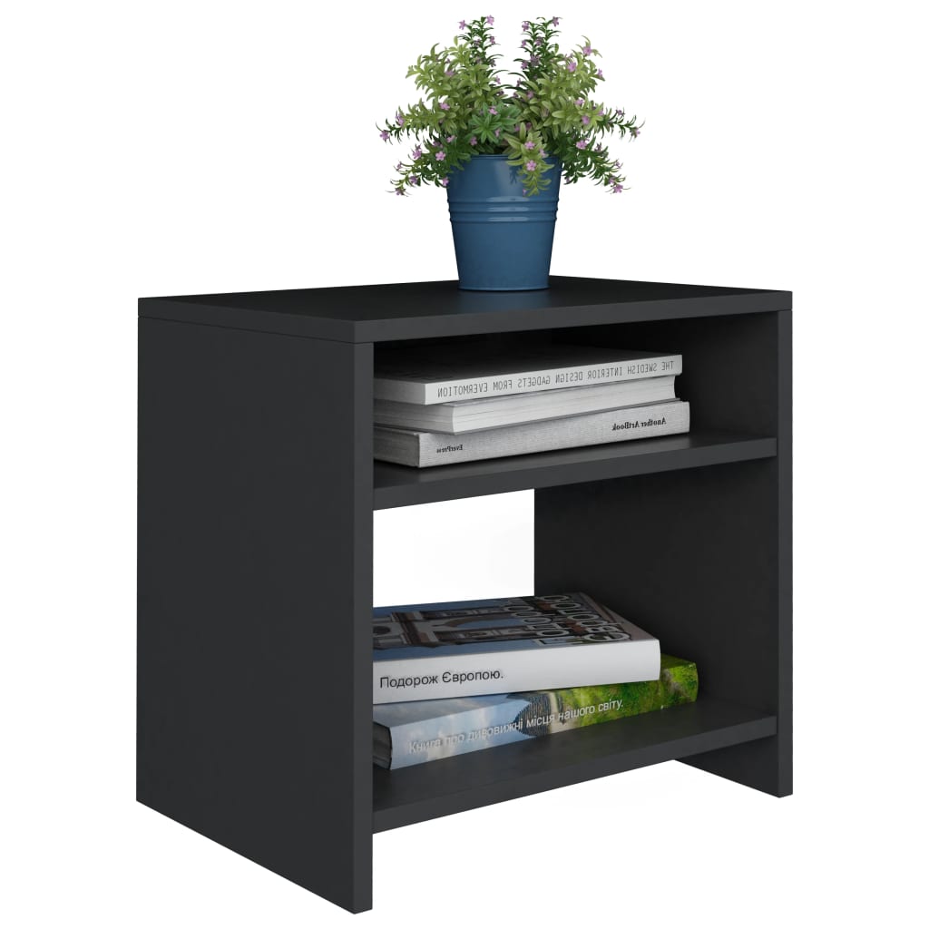 Bedside Cabinets 2 pcs Black Chipboard - 40×30×40cm