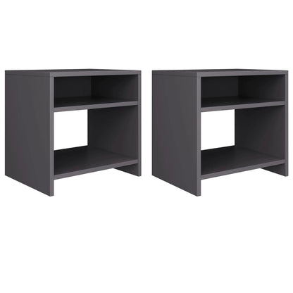 Bedside Cabinets 2 pcs Grey Chipboard - 40×30×40cm