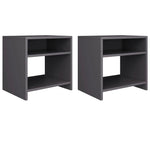 Bedside Cabinets 2 pcs Grey Chipboard