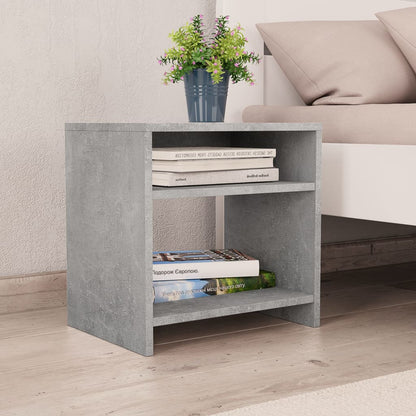 Bedside Cabinet Concrete Grey Chipboard - 40×30×40cm