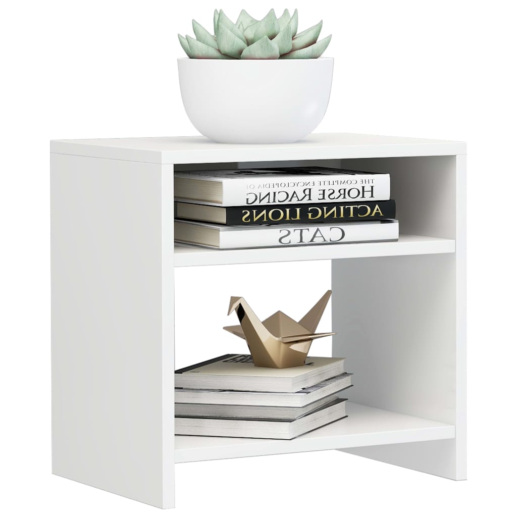 Bedside Cabinet High Gloss White Chipboard - 40×30×40cm