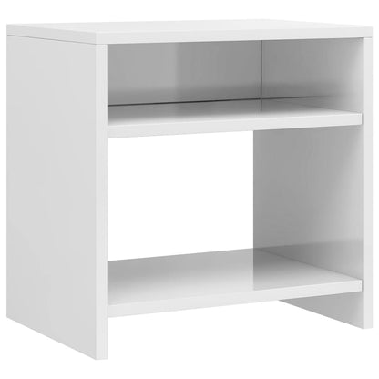 Bedside Cabinets 2 pcs High Gloss White Chipboard - 40×30×40cm