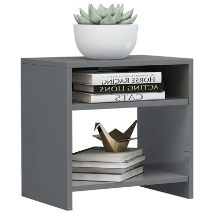 Bedside Cabinets 2 pcs High Gloss Grey Chipboard - 40×30×40cm