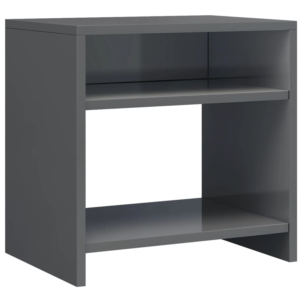 Bedside Cabinets 2 pcs High Gloss Grey Chipboard - 40×30×40cm