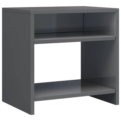 Bedside Cabinets 2 pcs High Gloss Grey Chipboard - 40×30×40cm