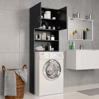 Washing Machine Cabinet Black Chipboard