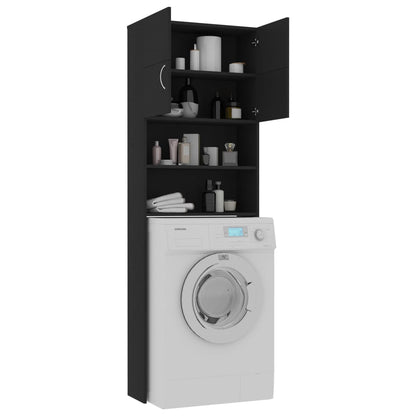 Washing Machine Cabinet Black Chipboard