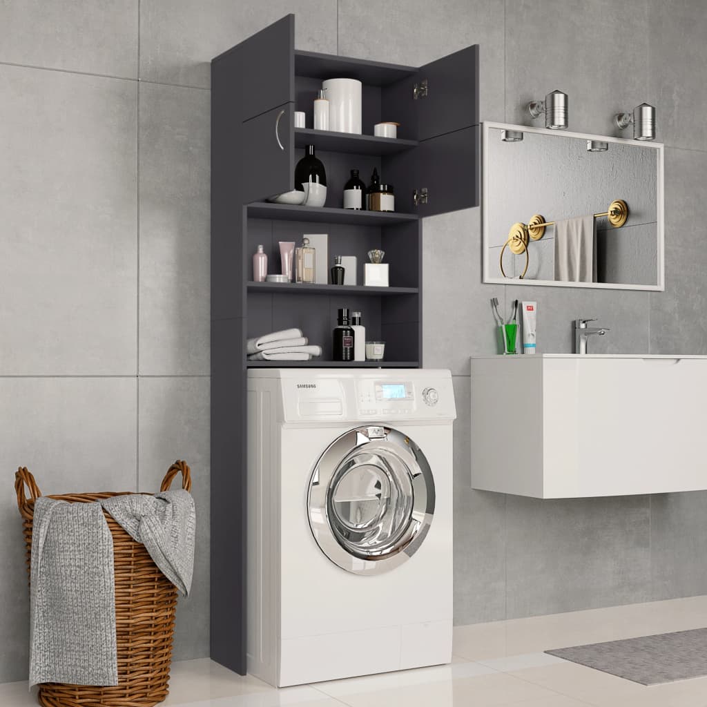 Washing Machine Cabinet Grey Chipboard