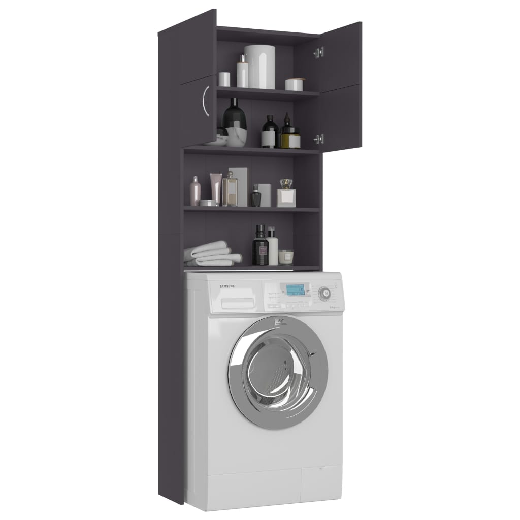 Washing Machine Cabinet Grey Chipboard