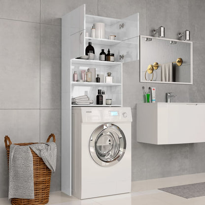 Washing Machine Cabinet High Gloss White Chipboard