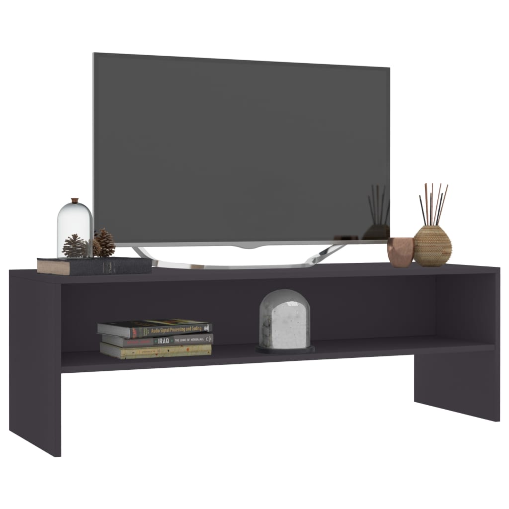 TV Cabinet Grey Chipboard - 120×40×40cm