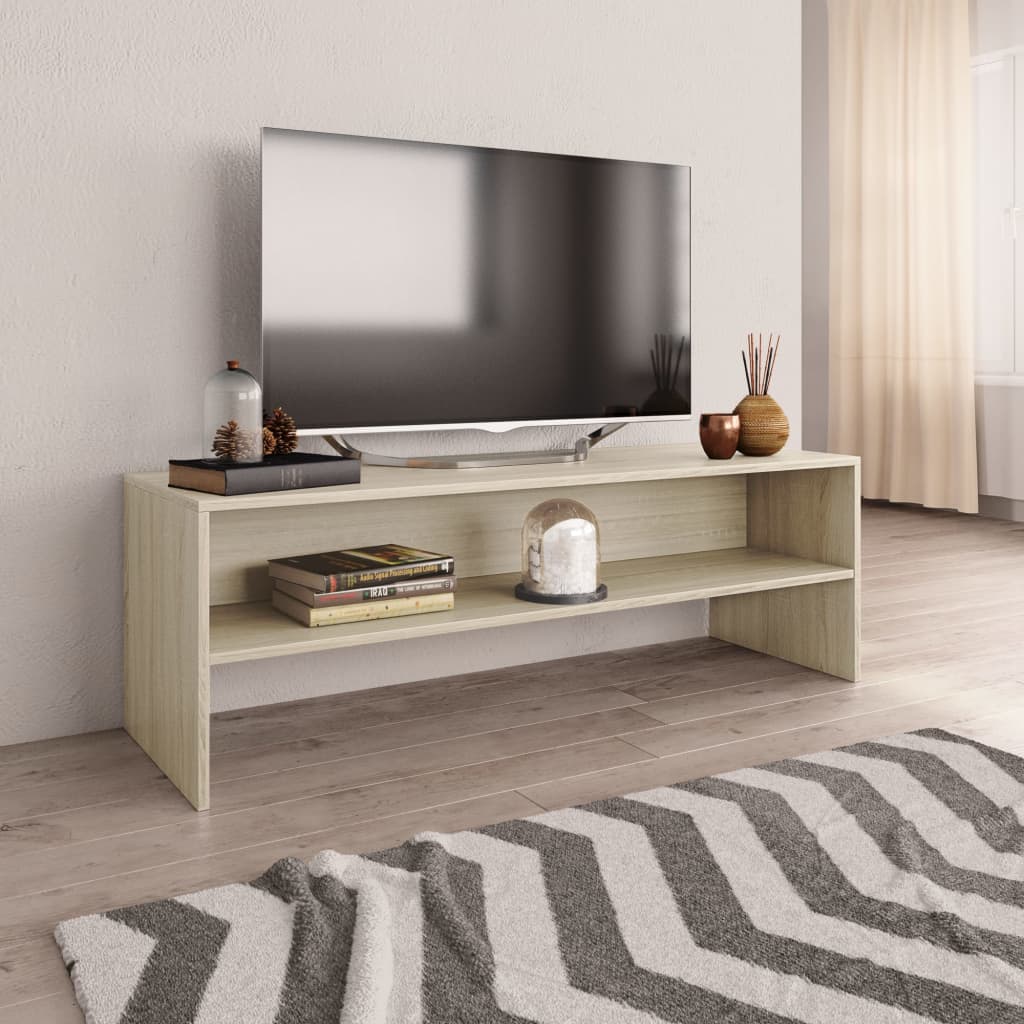 TV Cabinet Sonoma Oak Chipboard - 120×40×40cm