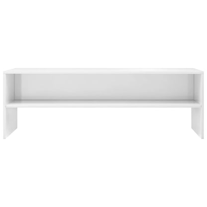 TV Cabinet High Gloss White Chipboard - 120×40×40cm