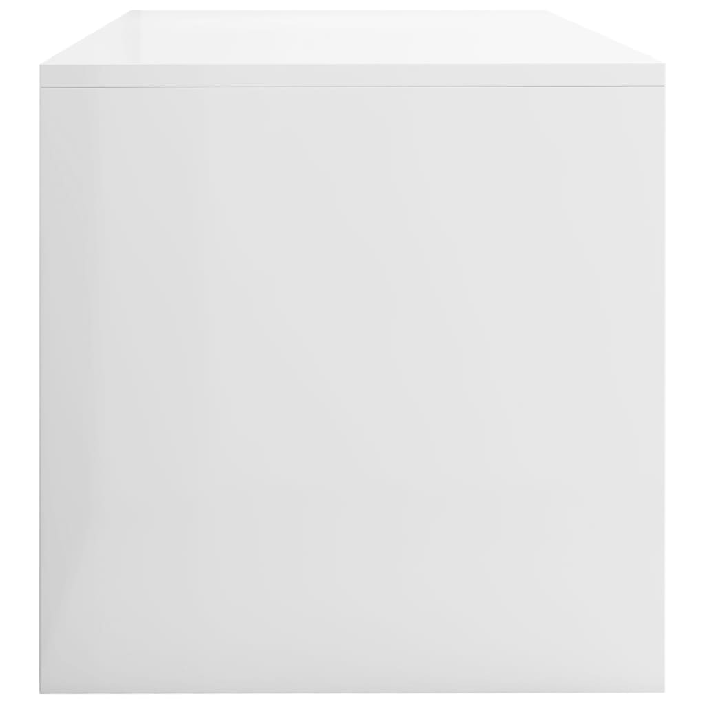 TV Cabinet High Gloss White Chipboard - 120×40×40cm
