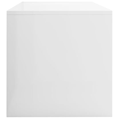 TV Cabinet High Gloss White Chipboard - 120×40×40cm
