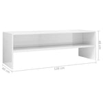 TV Cabinet High Gloss White Chipboard