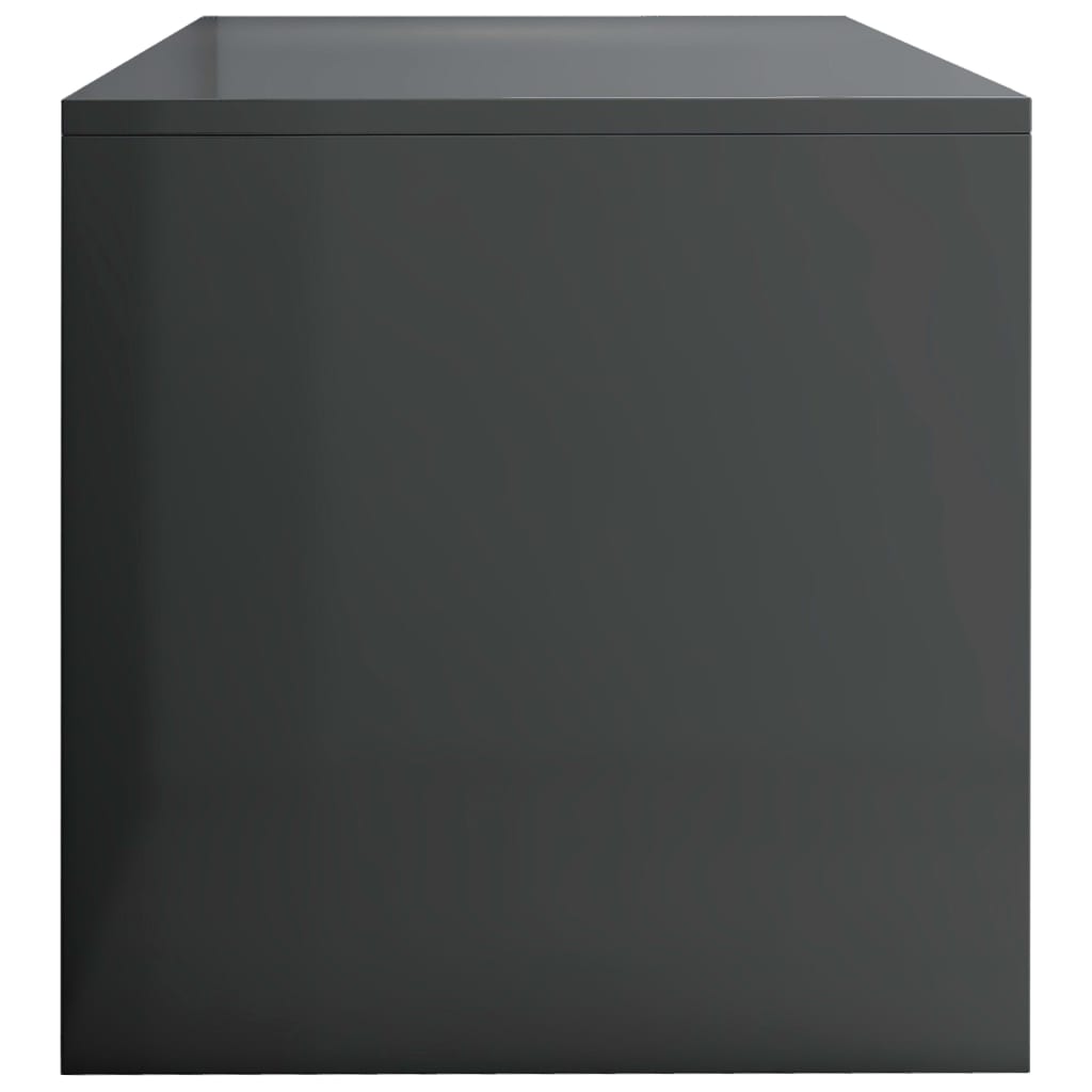 TV Cabinet High Gloss Grey Chipboard
