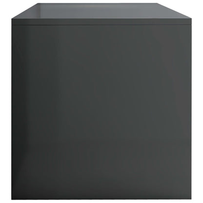 TV Cabinet High Gloss Grey Chipboard
