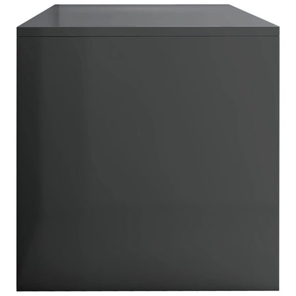 TV Cabinet High Gloss Grey Chipboard - 100×40×40cm