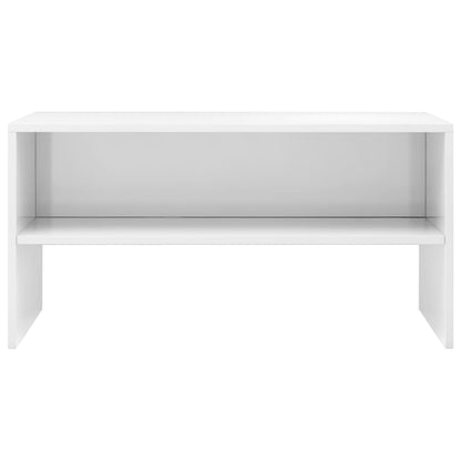 TV Cabinet High Gloss White Chipboard - 80×40×40cm