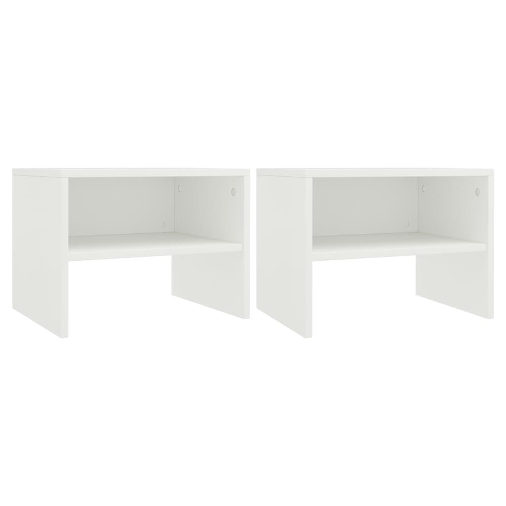 Bedside Cabinets 2 pcs White Chipboard - 40×30×30cm