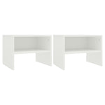 Bedside Cabinets 2  pcs White Chipboard