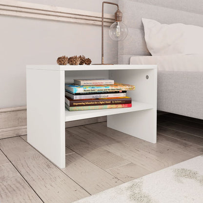 Bedside Cabinets 2 pcs White Chipboard - 40×30×30cm