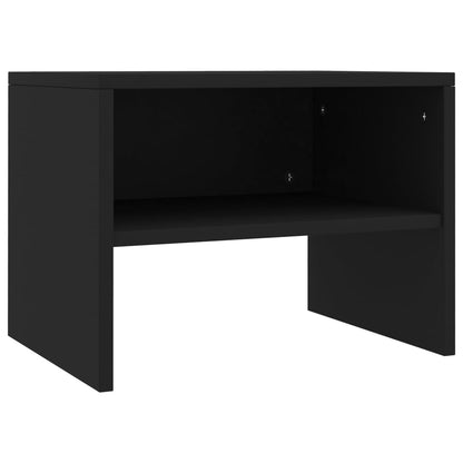 Bedside Cabinet Black Chipboard - 40×30×30cm