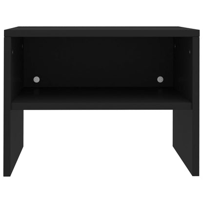 Bedside Cabinet Black Chipboard - 40×30×30cm
